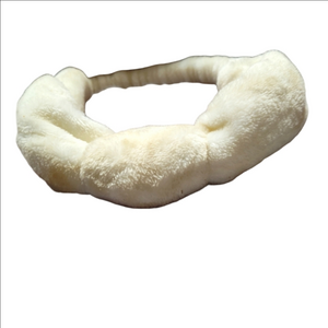 Goody extra large wide cream spa knotted coral fleece all season head wrap